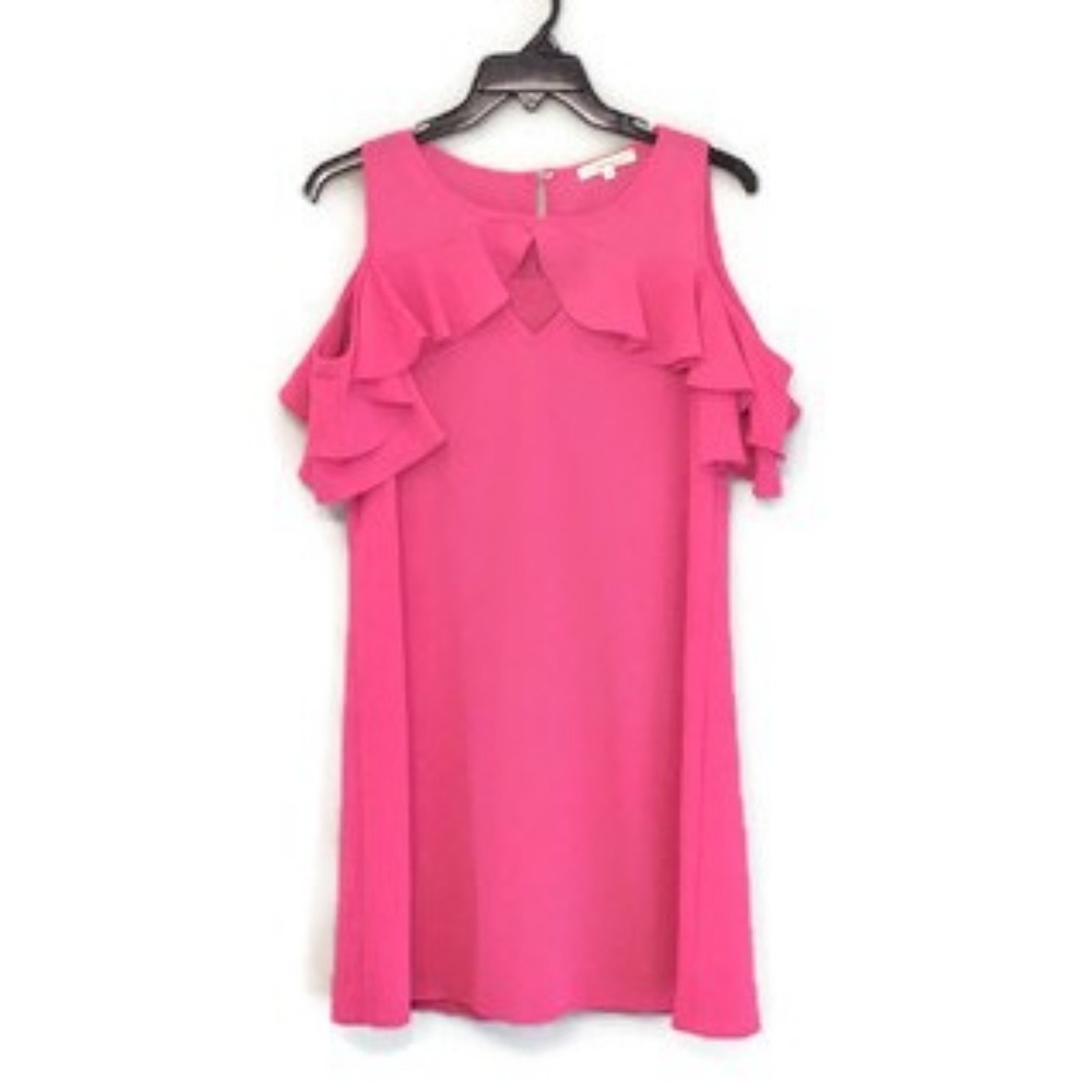 Andree Hot Pink cold shoulder sun dress size Small